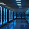 Network and internet communication technology concept, data center interior